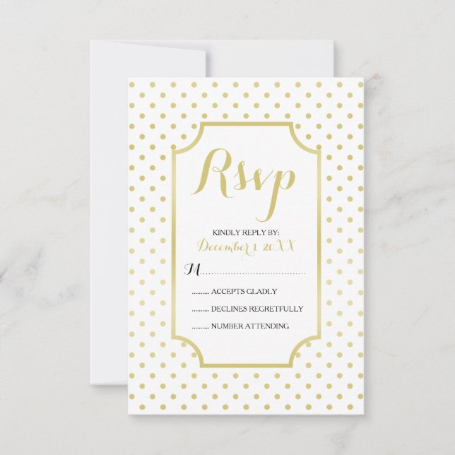 Tarjeta RSVP de boda moderna de Relieve metalizado (Anverso)