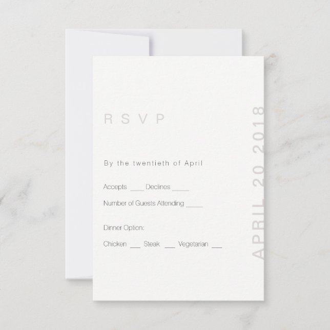 Tarjeta RSVP de boda moderna de Rubor (Anverso)