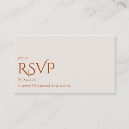 Tarjeta RSVP de boda moderna de Terracota otoño