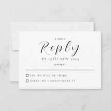 Tarjeta RSVP de boda moderna | Elegante y Minimali
