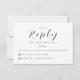 Tarjeta RSVP de boda moderna | Elegante y Minimali