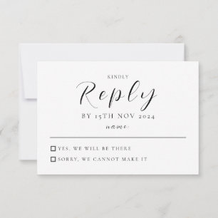 Tarjeta RSVP de boda moderna   Elegante y Minimali