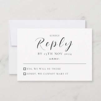 Tarjeta RSVP de boda moderna | Elegante y Minimali