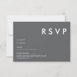 Tarjeta RSVP de boda moderna mínima