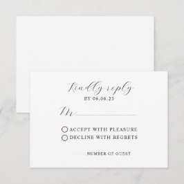 Tarjeta RSVP de boda moderna minimalista