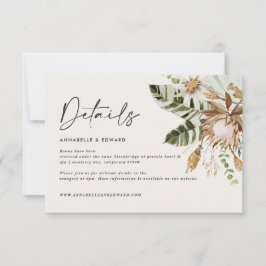 Tarjeta RSVP de boda moderna tropical elegante