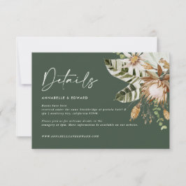 Tarjeta RSVP de boda moderna tropical elegante