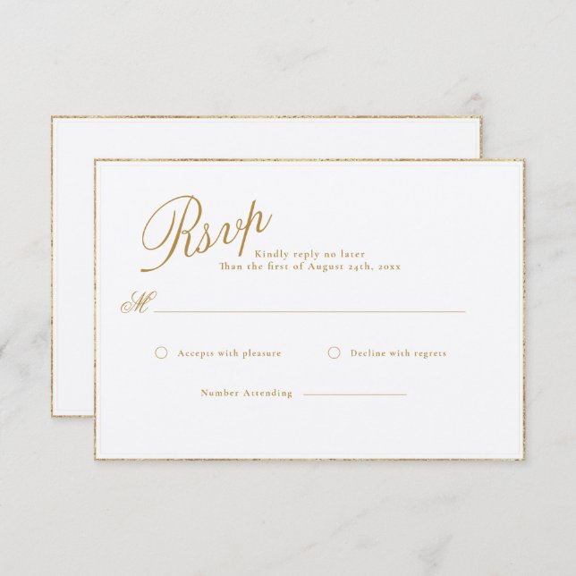 TARJETA RSVP DE BODA MODERNA Y ROMÁNTICA (Anverso / Reverso)