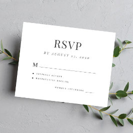 Tarjeta rsvp de boda moderna y sencilla