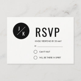 Tarjeta RSVP de boda moderna y simple - círculo ne