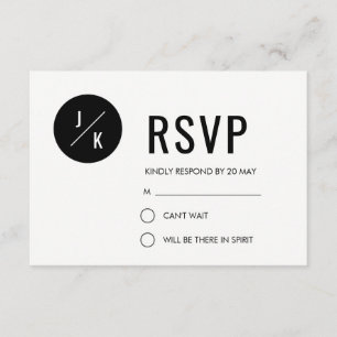Tarjeta RSVP de boda moderna y simple - círculo ne