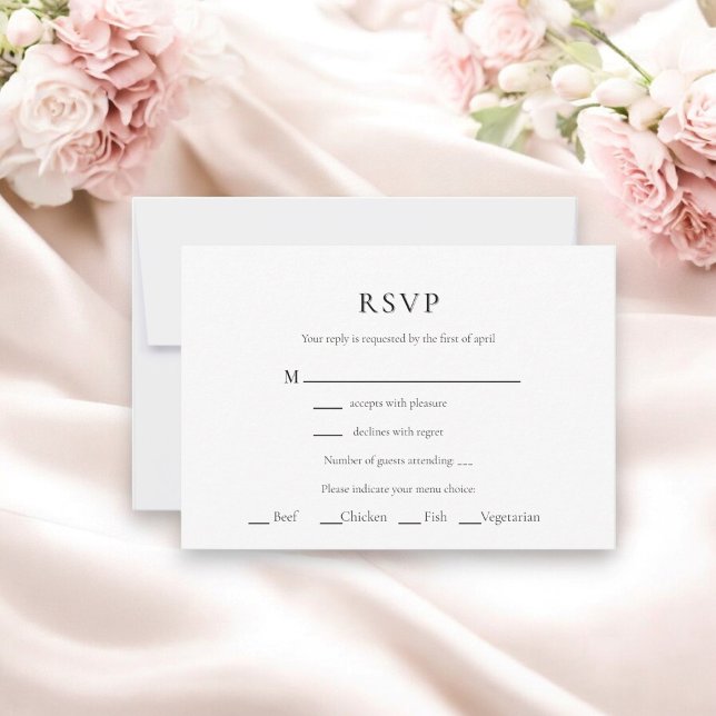 Tarjeta Rsvp de boda moderna y tradicional (Subido por el creador)