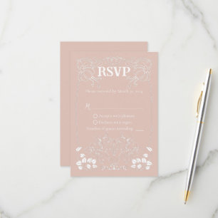 Tarjeta RSVP de boda modernista
