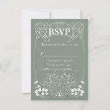 Tarjeta RSVP de boda modernista