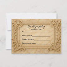 Tarjeta RSVP de boda monarca de mármol
