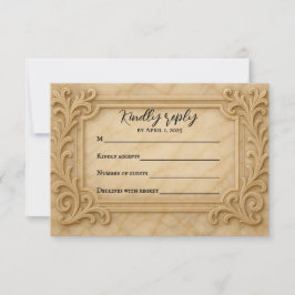 Tarjeta RSVP de boda monarca de mármol