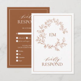 Tarjeta RSVP de boda monográfica de Terracota mode