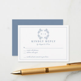 Tarjeta RSVP de Boda Monográfica de Viñeta Periwin