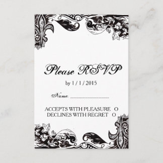 Tarjeta RSVP de boda monograma con