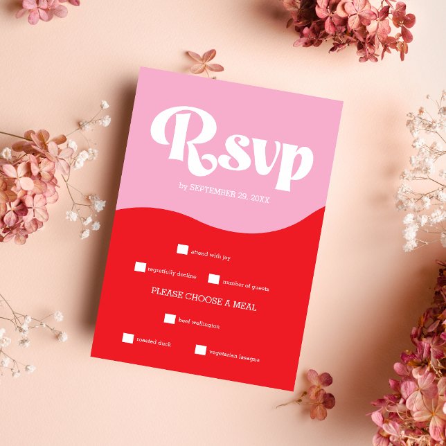 Tarjeta RSVP de boda Naranja vibrante tropical mod (Subido por el creador)
