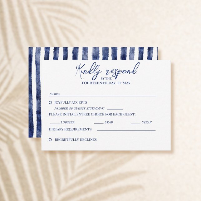 Tarjeta RSVP de boda náutica costera (Subido por el creador)