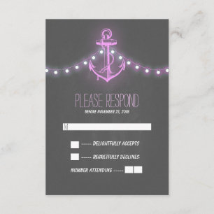 tarjeta RSVP de boda náutica de pizarra