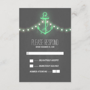 tarjeta RSVP de boda náutica de pizarra