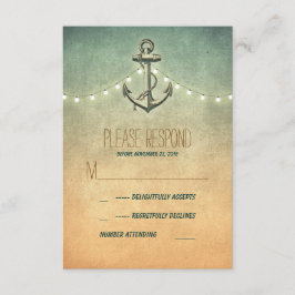 tarjeta RSVP de boda náutica vintage