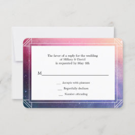 Tarjeta Rsvp de Boda Nebulosa Colorida Moderna