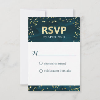 Tarjeta RSVP de boda nocturna estelar