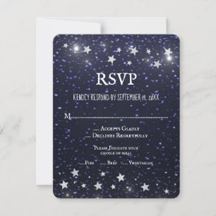 Tarjeta RSVP de boda nocturna estelar