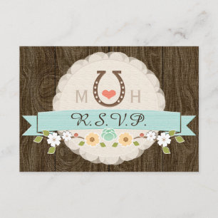 TARJETA RSVP DE BODA OCCIDENTAL DE HORSESHOE DE AQ