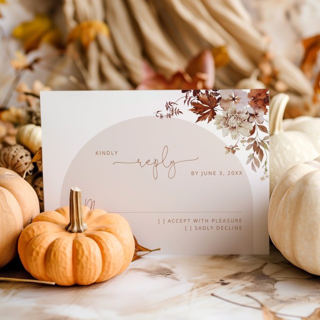 Tarjeta RSVP de boda otoño (Subido por el creador)