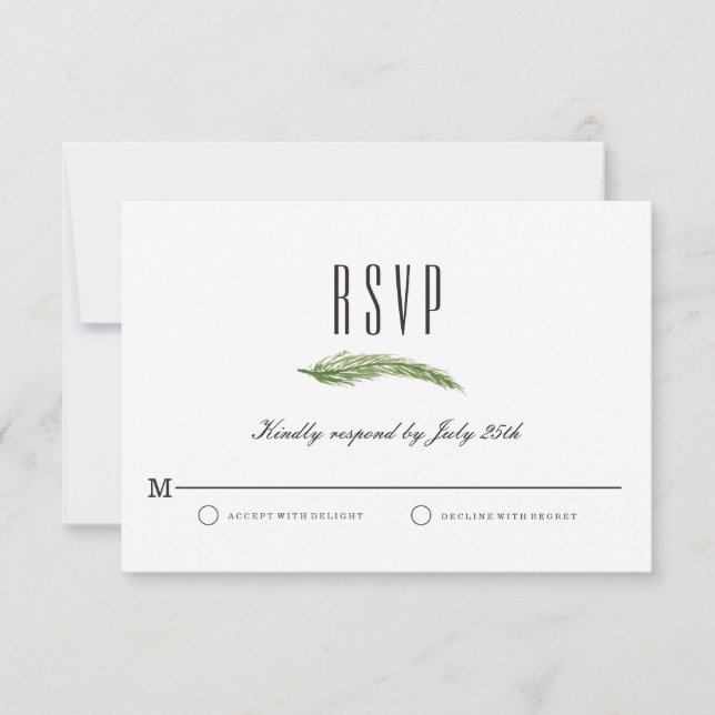 Tarjeta RSVP de boda otoño - Rústica vegetación de (Anverso)