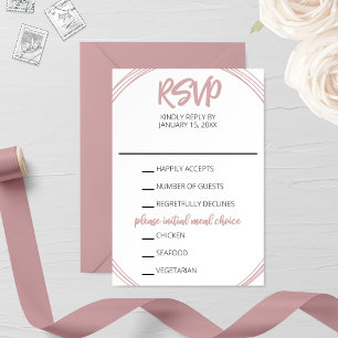 Tarjeta RSVP de Boda Oval de Rubefacción