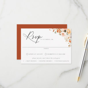 Tarjeta RSVP de Boda para Elección de Comida Flora