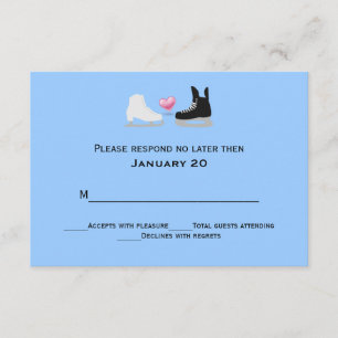 Tarjeta RSVP de boda para patinadores de hielo