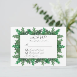 Tarjeta RSVP de Boda para ramas de árbol de invier
