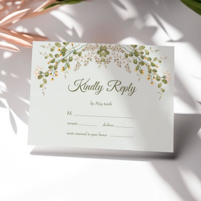 Tarjeta RSVP de Boda Pastel de Flor Silvestre Eleg (Subido por el creador)