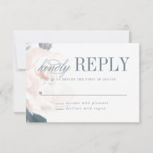 Tarjeta RSVP de Boda Peony Pink suave