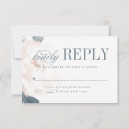 Tarjeta RSVP de Boda Peony Pink suave
