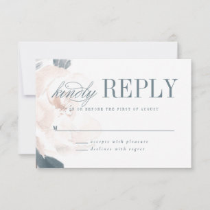 Tarjeta RSVP de Boda Peony Pink suave