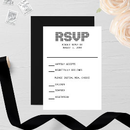 Tarjeta RSVP de Boda Pixel RSVP