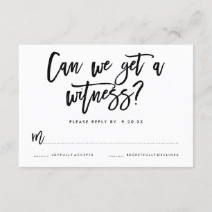 Tarjeta RSVP de boda por mano de moda
