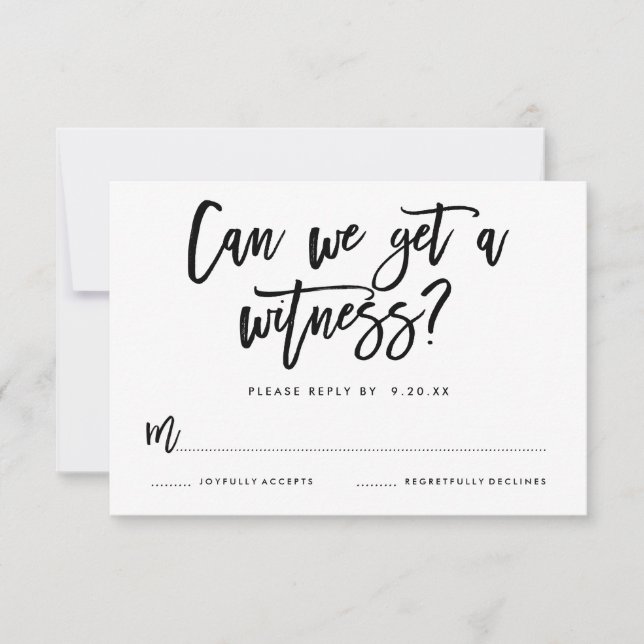 Tarjeta RSVP de boda por mano de moda (Anverso)