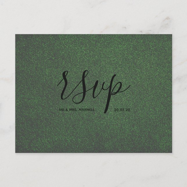 Tarjeta Rsvp de boda | Postcarta de guión de gramí (Anverso)
