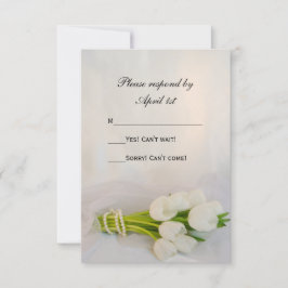 Tarjeta RSVP de Boda Primaria de Tulipano Blanco