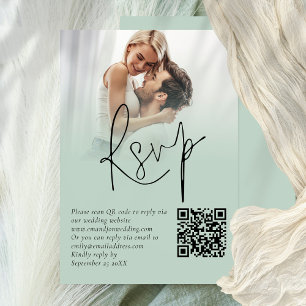 Tarjeta RSVP de boda QR de soltería de sobreimpres