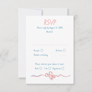 Tarjeta RSVP de boda rápida de mano dibujada