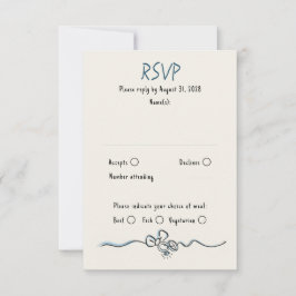 Tarjeta RSVP de boda rápida de mano dibujada